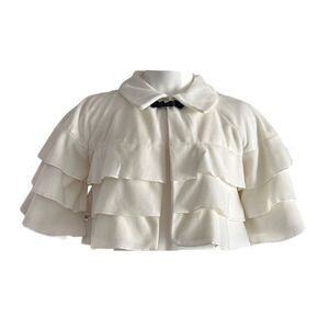 Mary-Kate and Ashley Girls White Layered Bolero Cape Jacket Size L‎